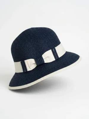 Chapeau cloche paille de cellulose femme silhouette rétro ajustable - Vue 1 - Chapeau cloche